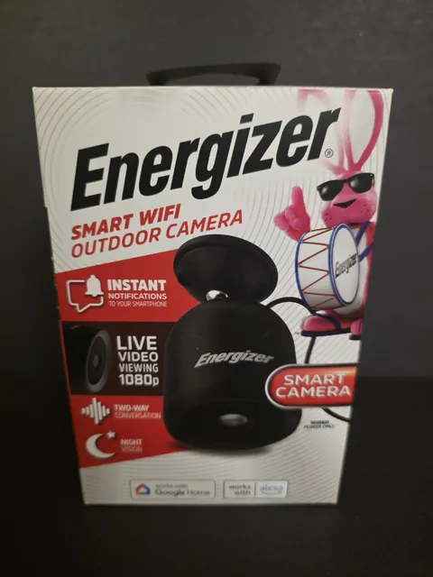 Energizer Smart 1080p Outdoor Camera Black-WIFI Security Night Vision New Sealed