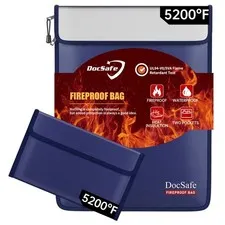 Fireproof Document Bag (5200℉) with Fireproof Organizer Travel Case,Heat Insu...