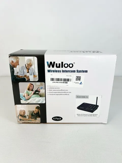 Wuloo Wireless Intercom System 4-Pack 10 Channel 3 Code Black WL666