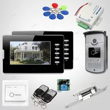 7inch Hands-free Video Door Phone Intercom System with Keyfobs Unlocking Camera