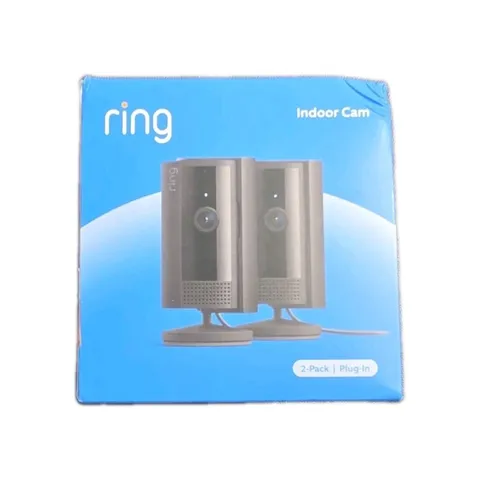 Ring Indoor Cam 2-Pack Plug-In HD Security Cameras Black NEW SEALED