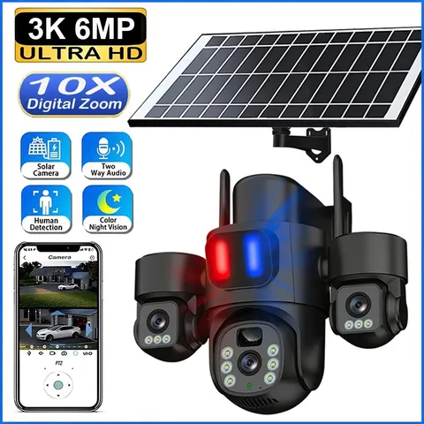 Solar Security Cameras Wireless Outdoor WiFi Night Vision 2-Way Surveillance Cam