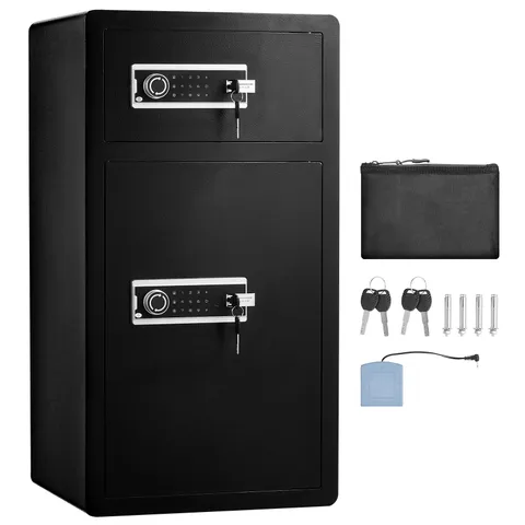 Uimoso Double Door 7.2 cu.ft Safe Box with Key Lock Password Cabinet Black