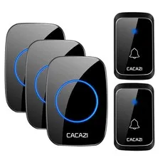 CACAZI A06 Waterproof Wireless Doorbell Battery DC 300M Remote Control 36...