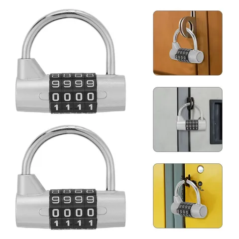 2 Pcs Metal 4 Digit Combination Padlock for Backpack Suitcase Travel Lock