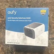 eufy Security SoloCam S220 2K Solar/Battery Wireless Wi‑Fi Outdoor Cam 8GB