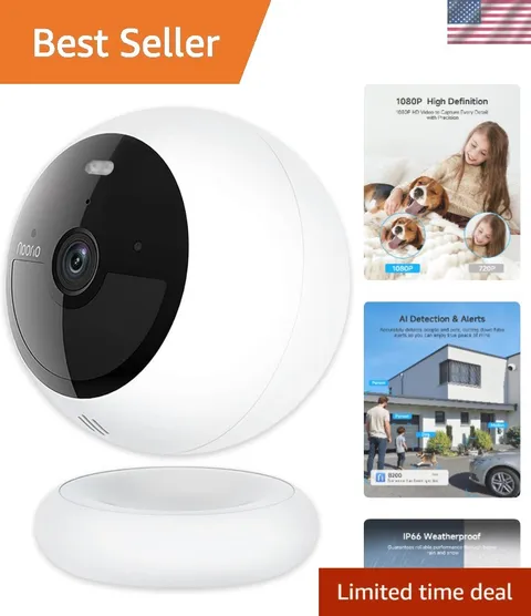 AI-Powered Outdoor Security Camera - 1080P Resolution, Magnetic & Night Vision