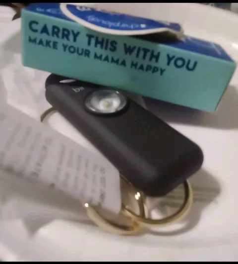 She's Birdie Birdie Personal Attack Alarm Keychain w/ Flashlight, Black