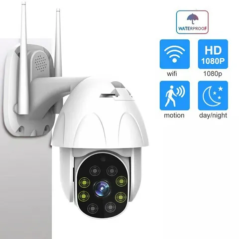 Wireless IP PTZ Camera, 8LED for Home Office (White)
