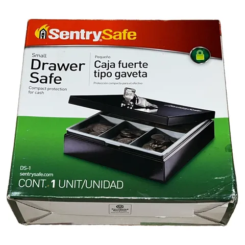 SentrySafe DS-1 Small Drawer Safe, Key Lock, Portable, Capacity 0.05 cu.ft Black