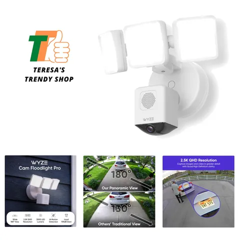 Color Night Vision Floodlight Camera - 24/7 Recording & Amazon Alexa Compatible