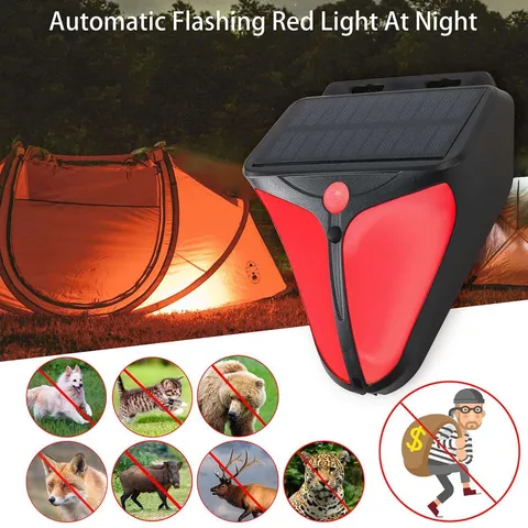 1/2PCS Solar Alarm LED Light Solar Strobe Light Wireless Motion Sensor Detector