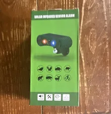 Solar PIR Infrared Motion Sensor Alarm Wireless 129dB Siren LED Black