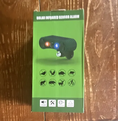 Solar PIR Infrared Motion Sensor Alarm Wireless 129dB Siren LED Black