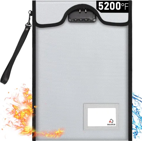 Fireproof Document Bag with Lock 15 x 11 Inch Water Resistant Money File Pouch