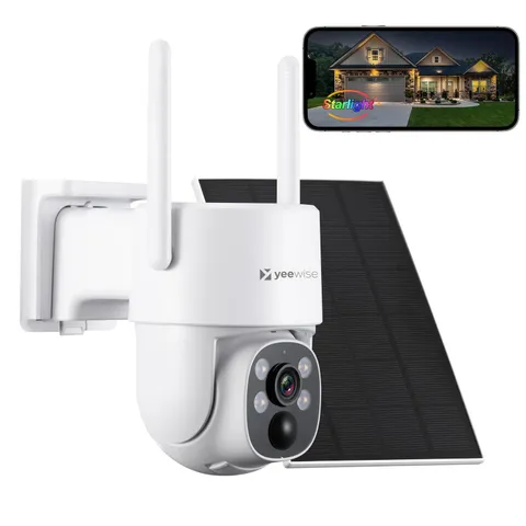 2K NightColor Solar Security Camera, Wireless Pan & Tilt Battery Camera with ...