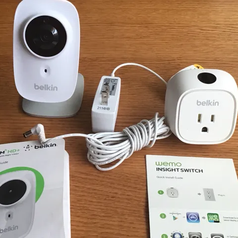 Belkin NetCam HD+ 1080p Wi‑Fi Indoor IP Camera Night Vision White w/ Adapter