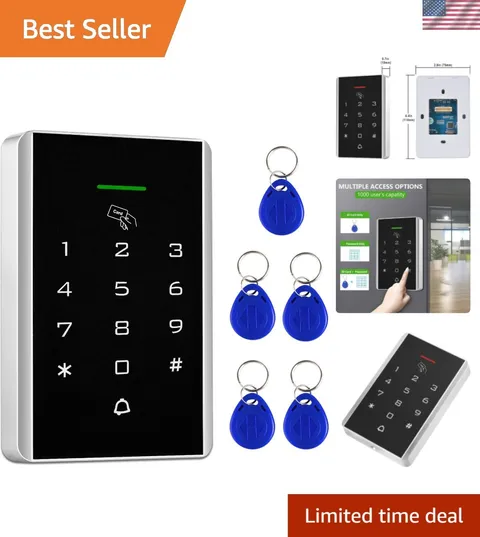 Compact Security Keypad with Programmable Access & 5 Keychains for Convenience