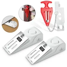 Door Stop Security Alarm Wedge Stopper Home Travel 120dB Anti‑Theft Kit Portable