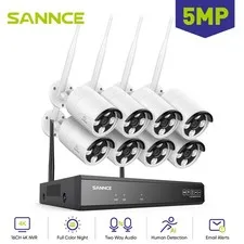 SANNCE 16CH NVR 5MP WIFI Security IP Camera System Two Way Audio Human Detection