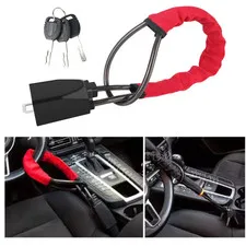 Universal Car Steering Wheel Anti-Theft with Steel Cable | Seat Belt Lock