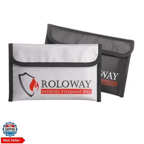 Small Fireproof Bag 5 x 8 inches, Non-itchy Fireproof Money Bag for Cash, Val...