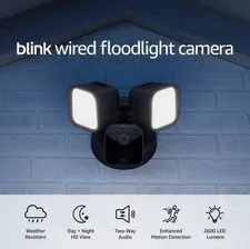 Blink Wired Floodlight Camera Black B0B5VLCL1N BFM00100UW New Open Box