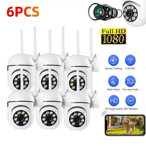 6-Pack Wireless 5G WiFi Security Camera System Smart Outdoor Night Vision 1080P