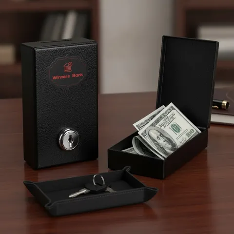 Metal Box for Gambler - Winners Bank Portable Safe Casino Money Pocket Sized ...