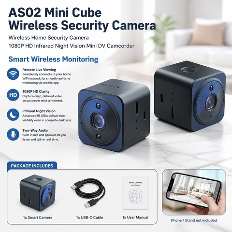 Micro Security Camera Wireless HD Video Two Way Audio Night Vision Cam Recorder