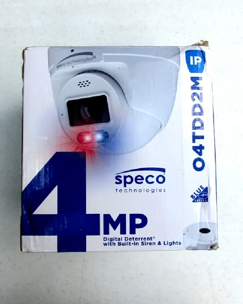 SPECO Outdoor Turret Security Camera #O4TDDM2 👀4MP Sirens/Lights 👀New/Open Box