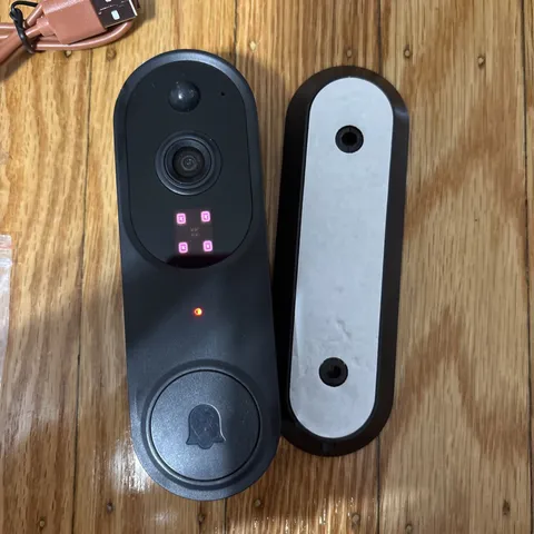 Smart Wi-Fi Doorbell Camera. 2.4GHz, black, night vision, human detection.