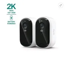 (2-Pack) Arlo Outdoor 2K Security Camera Essential 3rd Gen - Battery Powered
