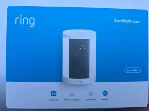Ring Spotlight Cam 2nd Gen Battery Outdoor Security Camera (White)