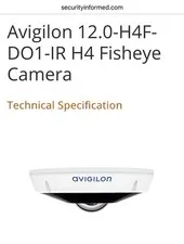 Avigilon 12.0-H4F-DO1-IR Fisheye Dome Surveillance Camera (Scuffed Dome & Lens)