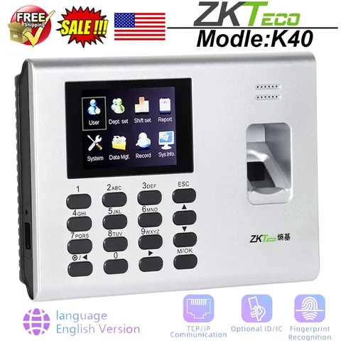 ZKteco K40 Access Control TCP/IP Clock Biometric Fingerprint Time Attendance US