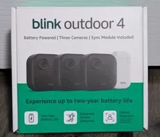 Blink Outdoor 4 Wi-Fi Outdoor 3-Camera Security System - Black - NEW