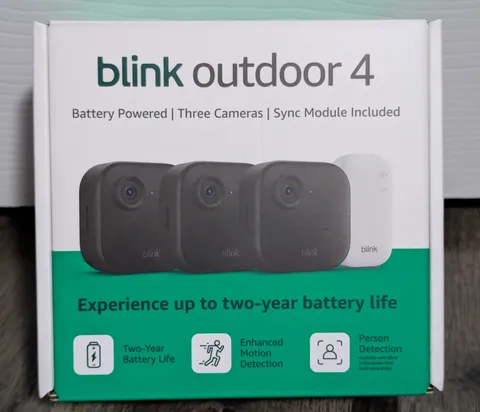 Blink Outdoor 4 Wi-Fi Outdoor 3-Camera Security System - Black - NEW