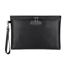 Fireproof Money Bag with Lock, 11.2"x7.6" Fireproof Cash Bag with Zipper Clos...
