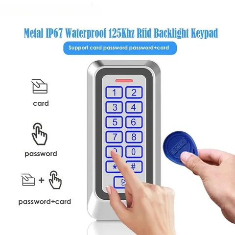 Backlight RFID Metal Door Access Control Reader 1000 User 125KHz EM Card Keypad