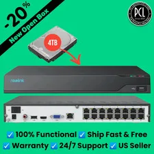 ✅ Reolink 4K 16-Channel (16-CH) PoE NVR Security Camera System 4TB HDD NVS16 ✅