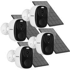 2K 3MP Solar-Powered Wireless Security Camera Support Pairing Via Bluetooth, ...