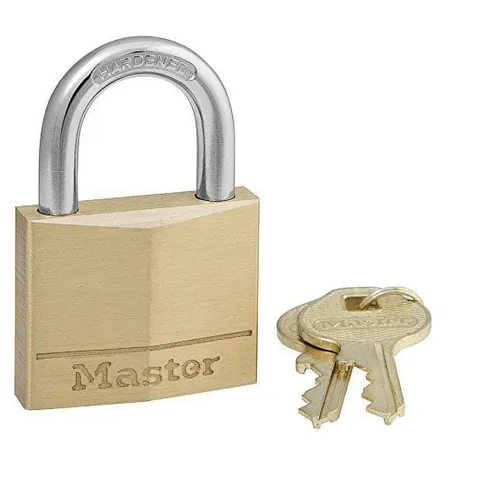 New Master Lock Brass Padlock 140D Weather-Resistant Key Lock 1/4 Inch Shackle