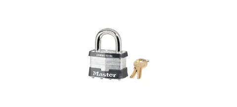 Padlock 1-1/2" H X 2" W X 7/8" L Steel Double Locking Keyed Alike Silver