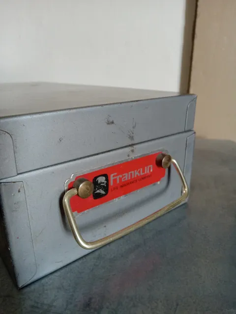 Franklin Life Insurance Company Metal Lock Box with Combination Lock