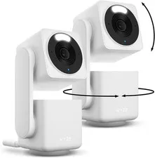 WYZE Cam Pan V4 (2-Pack), 4K Smart Home Security Camera System, AI Indoor/Outdoo