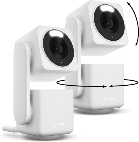 WYZE Cam Pan V4 (2-Pack), 4K Smart Home Security Camera System, AI Indoor/Outdoo