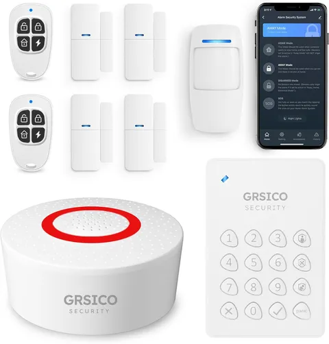 Smart Wireless Alarm System 9-Piece Kit with App Alerts & Alexa Compatibility