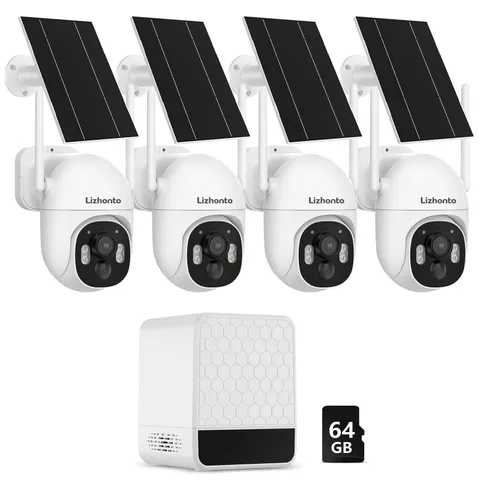 ** NEW Solar Security Camera Kit | Wireless | Color Night Vision | 64GB Storage