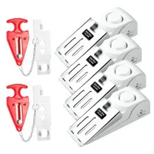 Door Stop Security Alarm Wedge Stopper Portable Home Travel 120dB Anti‑Theft Kit